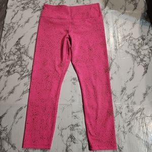Zyia Pink and Gold Cropped Leggings